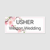 Usher Wedding Cherry Blüten Magnetic Back Namensschild (Vorderseite)