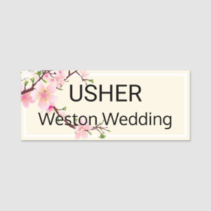 Usher Wedding Cherry Blüten Magnetic Back Namensschild