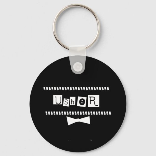 Usher White auf Black Schlüsselanhänger (Vorderseite)