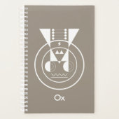 Ushi Zodiac - Geometric Ox Symbol Organisator Planer (Vorderseite)