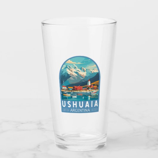 Ushuaia Argentina Travel Art Vintag Glas (Vorderseite)