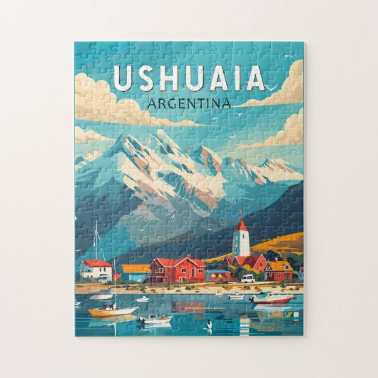 Ushuaia Argentina Travel Art Vintag Puzzle (Vertikal)
