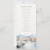 Ushuaia, Argentina Watercolor Scape Wedding Menu Einladung (Rückseite)