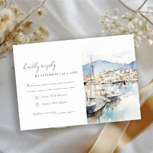 Ushuaia, Argentinien Aquarell-Landschaft Hochzeit RSVP Karte