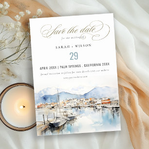 Ushuaia, Argentinien Aquarell-Landschaft Hochzeit Save The Date