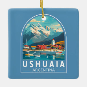 Ushuaia Argentinien Reise Kunst Vintage Keramikornament