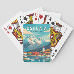 Ushuaia Argentinien Reise Kunst Vintage Spielkarten