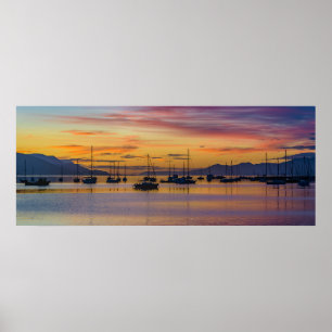 Ushuaia Port Sonnenuntergang Landschaft Poster