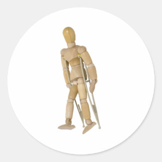UsingCrutches013110 Runder Aufkleber