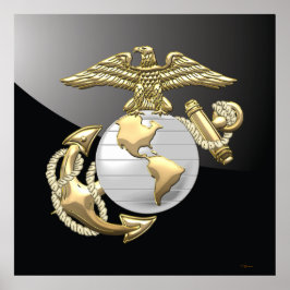USMC Adler, Globe & Anchor (EGA) [3D] Poster