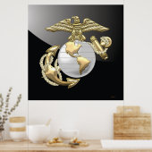 USMC Adler, Globe & Anchor (EGA) [3D] Poster (Küche)