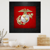 USMC Adler, Globe & Anchor (EGA) [3D] Poster (Küche)