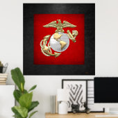 USMC Adler, Globe & Anchor (EGA) [3D] Poster (Heimbüro)