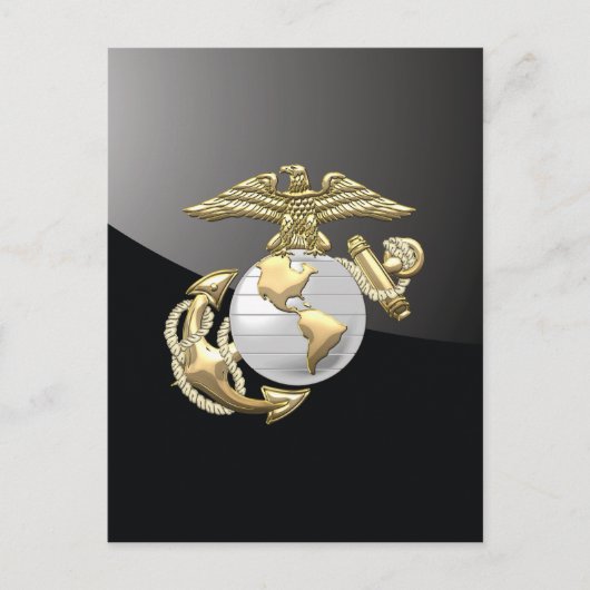 USMC Adler, Globe & Anchor (EGA) [3D] Postkarte (Vorderseite)