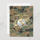 USMC Adler, Globe & Anchor (EGA) [3D] Postkarte (Vorne/Hinten)