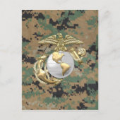 USMC Adler, Globe & Anchor (EGA) [3D] Postkarte (Vorderseite)