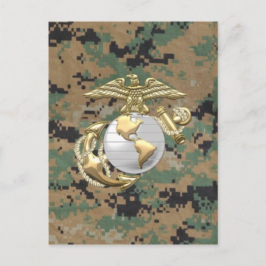 USMC Adler, Globe & Anchor (EGA) [3D] Postkarte (Vorderseite)