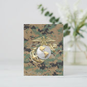 USMC Adler, Globe & Anchor (EGA) [3D] Postkarte (Stehend Vorderseite)