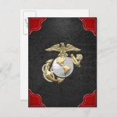 USMC Adler, Globe & Anchor (EGA) [3D] Postkarte (Vorne/Hinten)