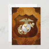 USMC Adler, Globe & Anchor (EGA) [3D] Postkarte (Vorne/Hinten)