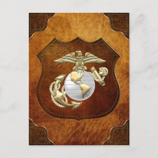 USMC Adler, Globe & Anchor (EGA) [3D] Postkarte (Vorderseite)