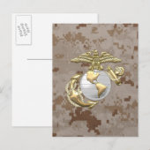 USMC Adler, Globe & Anchor (EGA) [3D] Postkarte (Vorne/Hinten)