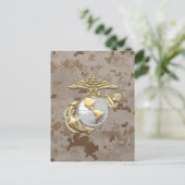 USMC Adler, Globe & Anchor (EGA) [3D] Postkarte (Stehend Vorderseite)