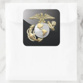 USMC Adler, Globe & Anchor (EGA) [3D] Quadratischer Aufkleber (Tasche)