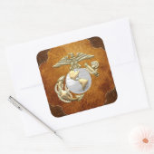 USMC Adler, Globe & Anchor (EGA) [3D] Quadratischer Aufkleber (Umschlag)