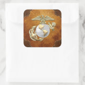 USMC Adler, Globe & Anchor (EGA) [3D] Quadratischer Aufkleber (Tasche)