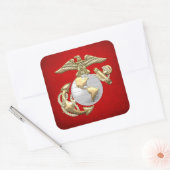 USMC Adler, Globe & Anchor (EGA) [3D] Quadratischer Aufkleber (Umschlag)