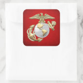 USMC Adler, Globe & Anchor (EGA) [3D] Quadratischer Aufkleber (Tasche)