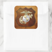 USMC Adler, Globe & Anchor (EGA) [3D] Quadratischer Aufkleber (Tasche)