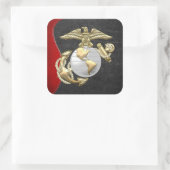 USMC Adler, Globe & Anchor (EGA) [3D] Quadratischer Aufkleber (Tasche)