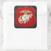USMC Adler, Globe & Anchor (EGA) [3D] Quadratischer Aufkleber (Tasche)