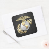 USMC Adler, Globe & Anchor (EGA) [3D] Quadratischer Aufkleber (Umschlag)