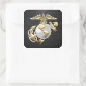 USMC Adler, Globe & Anchor (EGA) [3D] Quadratischer Aufkleber (Tasche)