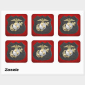 USMC Adler, Globe & Anchor (EGA) [3D] Quadratischer Aufkleber (Blatt)