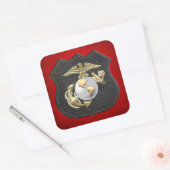 USMC Adler, Globe & Anchor (EGA) [3D] Quadratischer Aufkleber (Umschlag)