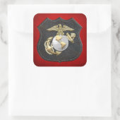 USMC Adler, Globe & Anchor (EGA) [3D] Quadratischer Aufkleber (Tasche)