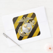 USMC Adler, Globe & Anchor (EGA) [3D] Quadratischer Aufkleber (Umschlag)