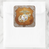 USMC Adler, Globe & Anchor (EGA) [3D] Quadratischer Aufkleber (Tasche)