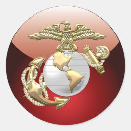 USMC Adler, Globe & Anchor (EGA) [3D] Runder Aufkleber