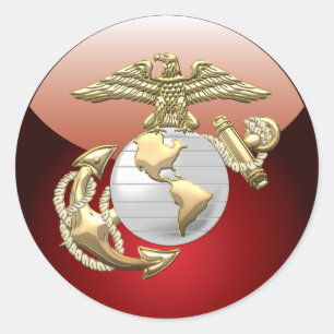 USMC Adler, Globe & Anchor (EGA) [3D] Runder Aufkleber