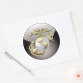 USMC Adler, Globe & Anchor (EGA) [3D] Runder Aufkleber (Umschlag)