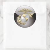 USMC Adler, Globe & Anchor (EGA) [3D] Runder Aufkleber (Tasche)