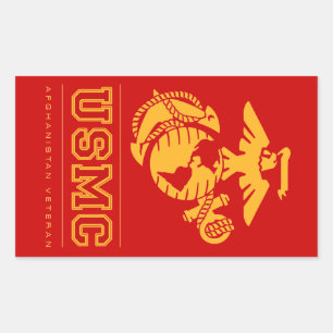 USMC Afghanistan Veteran Rechteckiger Aufkleber