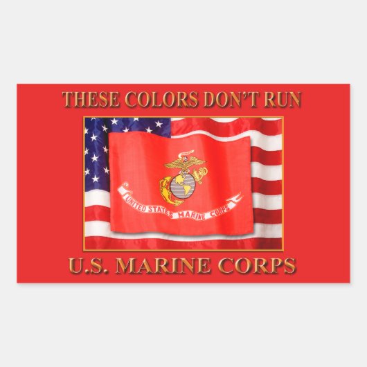 USMC-Aufkleber Rechteckiger Aufkleber (Vorderseite)