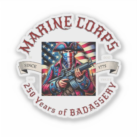 USMC Badassery Vinyl Sticker (Vorderseite)