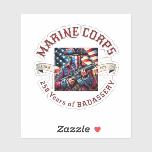 USMC Badassery Vinyl Sticker (Blatt)